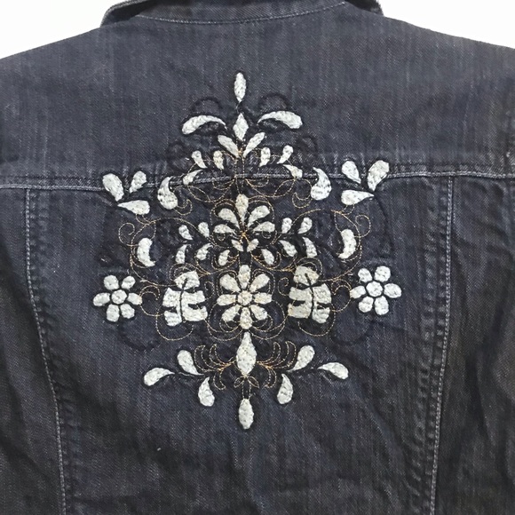 CHICOS Platinum denim jacket size 0 - Picture 3 of 3